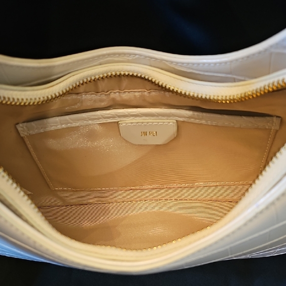 JW PEI Croc Embossed White, Gold Hardware, Ruby Shoulder Bag Purse - Picture 8 of 12